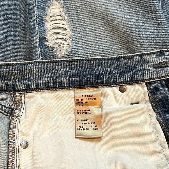 BIG STAR Mens MUCHO Distressed Medium Wash Straight Leg, Size… - Picture 5 of 8